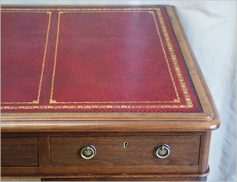 2049 Antique Pedestal Desk c1850 (7)